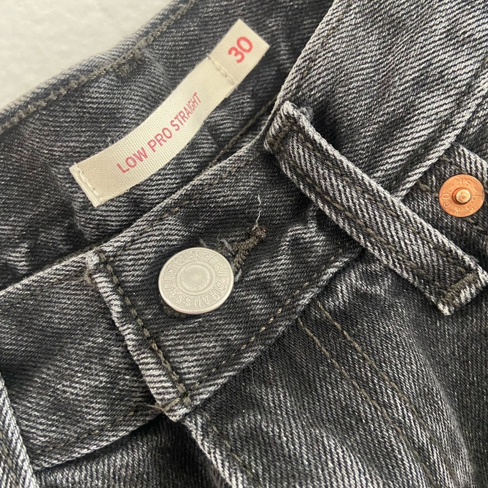 Levi’s low pro straight, black jeans, size 30